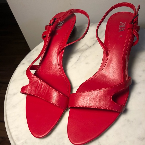Zara Shoes - NWOT Zara red strap heels